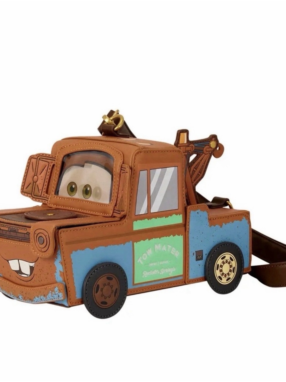 NWT 20th Anniversary Cars Tow Mater Crossbody Bag - Brown/Blue